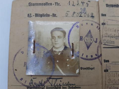 rare Third Reich hitler youth flip id with photo hj hitlerjugend ww2