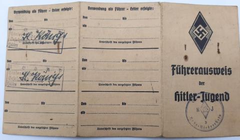 rare Third Reich hitler youth flip id with photo hj hitlerjugend ww2