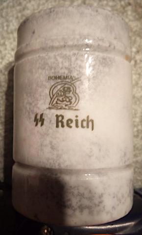 SS 2ND PANZER DIVISION DAS REICH PORCELAIN CUP GLASS SILVERWARE AUTHENTIC