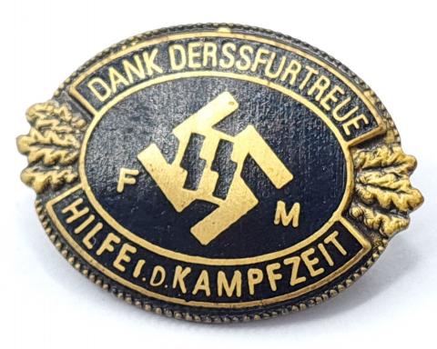 Rare Waffen SS membership supporter pin badge by RZM enamel, numbered