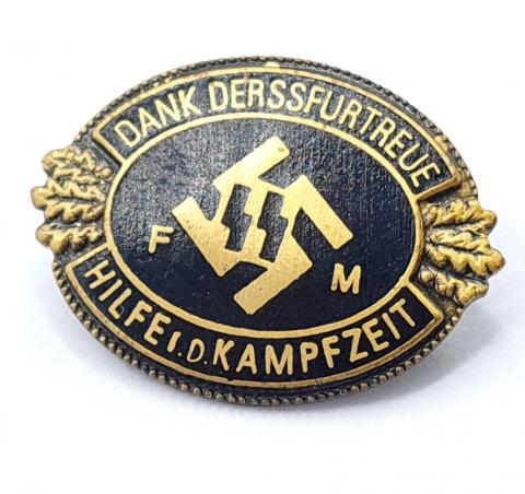 Rare Waffen SS membership supporter pin badge by RZM enamel, numbered