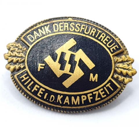 Rare Waffen SS membership supporter pin badge by RZM enamel, numbered