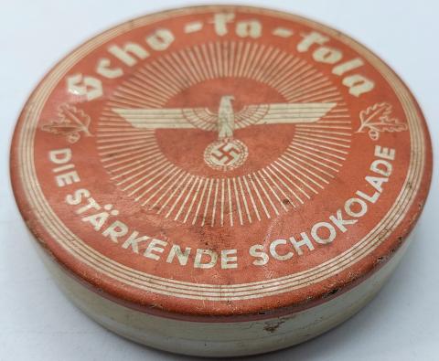 SCHO-KA-KOLA TIN CAN WITH THE THIRD REICH EAGLE - PERVITIN CRYSTAL METH DRUGS