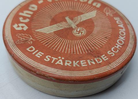 SCHO-KA-KOLA TIN CAN WITH THE THIRD REICH EAGLE - PERVITIN CRYSTAL METH DRUGS