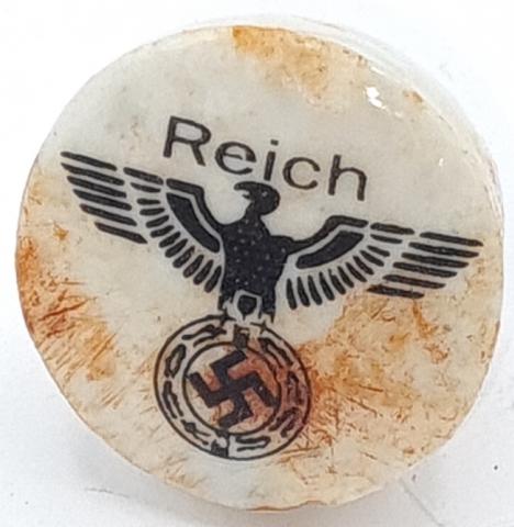 THIRD REICH ARMY HEER WEHRMACHT WAFFEN SS EAGLE BOTTLE Heidelager PORCELAINCAP