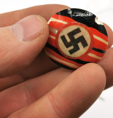 THIRD REICH NSDAP ADOLF HITLER PARTY PARTISAN ORIGINAL SWASTIKA PIN