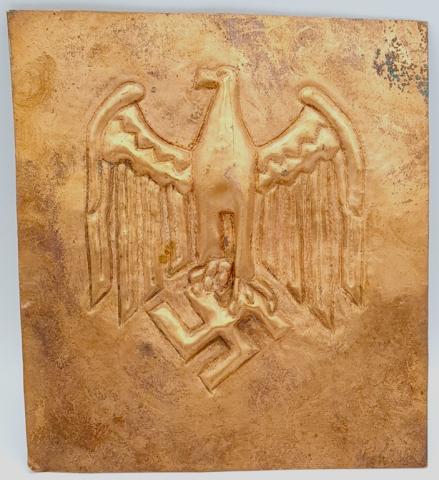 THIRD REICH NSDAP PARTY HITLER WALL SIGN EARLY EAGLE PLATE