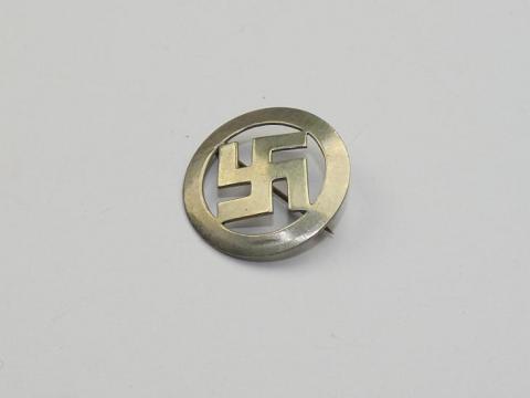 THIRD REICH NSDAP POLITICAL ADOLF HITLER PARTY SILVER SWASTIKA PIN BADGE