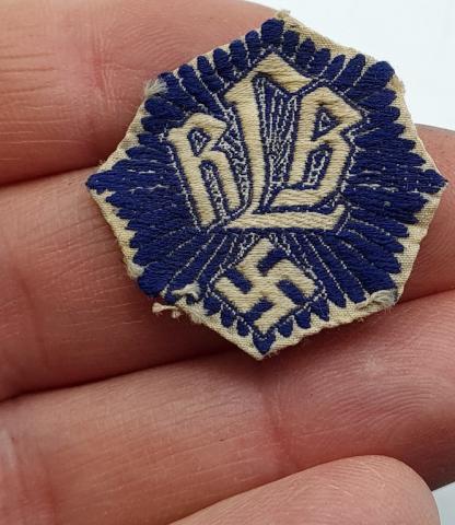 THIRD REICH RLB Reichsluftschutzbund RARE TUNIC CLOTH PATCH AIR RAID CIVIL DEFENSE MILITAIRE A VENDRE