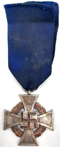 A RARE CIVIL SERVICES 50 YEARS FAITHFUL GERMAN MEDAL ORIGINAL FOR SALE