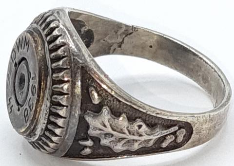 WAFFEN SS SILVER 800 RING SS MAUSER BULLET SHELL ORIGINAL FOR SALE WAFFEN SS SILVER 800 RING SS MAUSER BULLET SHELL ORIGINAL FOR SALE