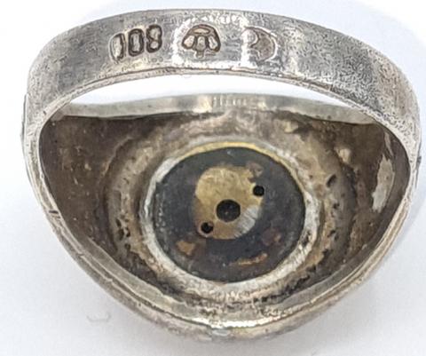 WAFFEN SS SILVER 800 RING SS MAUSER BULLET SHELL ORIGINAL FOR SALE