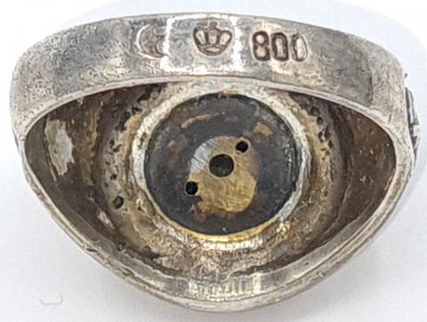 WAFFEN SS SILVER 800 RING SS MAUSER BULLET SHELL ORIGINAL FOR SALE