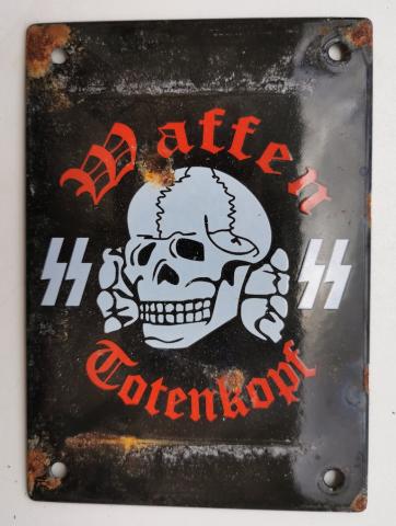 WAFFEN SS TOTENKOPF RECRUITMENT POSTER SIGN AFFICHE ORIGINAL PANZER SKULL