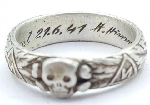 waffen ss totenkopf honour honor himmler ring case original skull ss