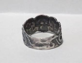 WAFFEN SS TOTENKOPF SKULL RING MARKED SILVER 800 AND SS RUNES INSIDE