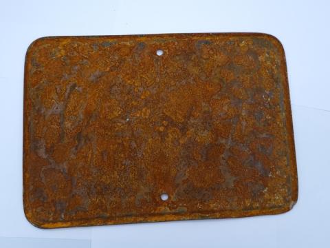 Waffen SS totenkopf vehicule licence plate stamped found in Russia pocket
