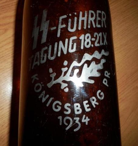 WAFFEN SS WINE BOTTLE SS-Führer Tagung Königberg 1934