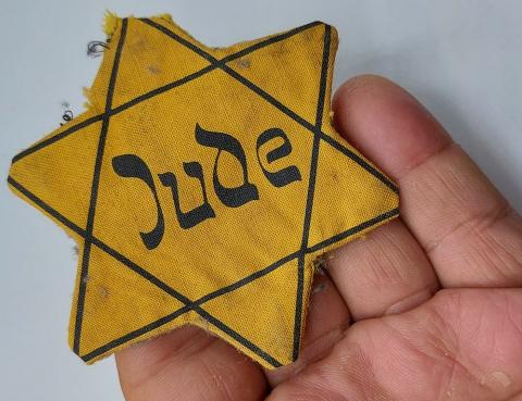 WORN STAR OF DAVID JUDE GERMAN GERMANY VARIATION HOLOCAUST GHETTO JEW JEWISH