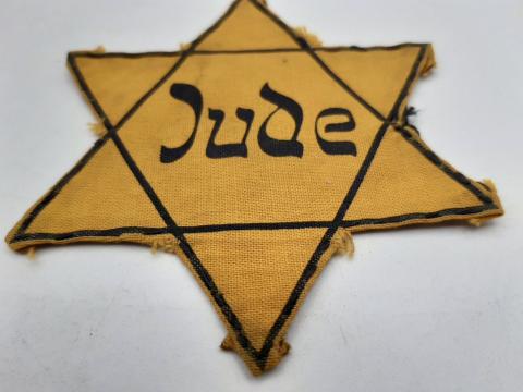 ORIGINAL FOR SALE WORN STAR OF DAVID JUDE GERMAN GERMANY VARIATION HOLOCAUST GHETTO JEW JEWISH