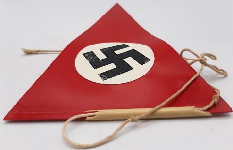 WW2 GERMAN EARLY III REICH NSDAP PARTY BAKELITE PENNANT FLAG SWASTIKA RARE