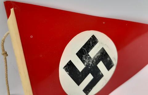 WW2 GERMAN EARLY III REICH NSDAP PARTY BAKELITE PENNANT FLAG SWASTIKA RARE