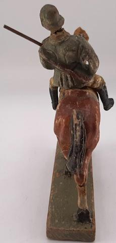 WW2 GERMAN NAZI WEHRMACHT SOLDIER HORSE ELASTOLIN LINEOL ACTION FIGURINE