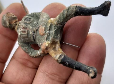 WW2 GERMAN NAZI WEHRMACHT SOLDIER HORSE ELASTOLIN LINEOL ACTION FIGURINE