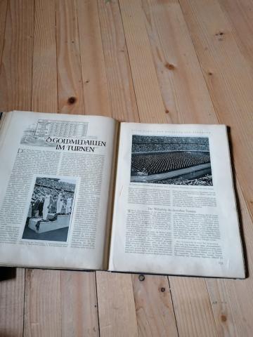 WW2 GERMAN NAZI 1936 ADOLF HITLER REICH OLYMPICS BERLIN BLUE BOOK TOME 1 & 2 COMPLETE SET