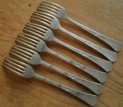 WW2 GERMAN NAZI original WAFFEN SS MARKED FORK SILVERWARE CUTLERY