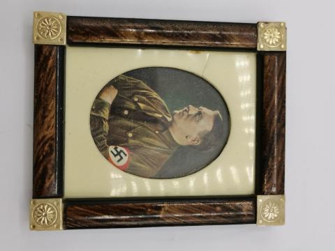 WW2 GERMAN NAZI ADOLF HITLER PARTISAN NSDAP FUHRER FRAME PHOTO PORTRAIT