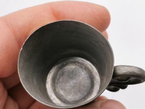 WW2 GERMAN NAZI AMAZING SET OF 6 WAFFEN SS TOTENKOPF VODKA CUPS ON WOODEN HANDLE