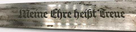 SS Enlisted Man's Dagger RZM M7/81 124/39 SS Karl Tiegel SS Dolch VERTICAL LEATHER HANGE ASSMANN original for sale