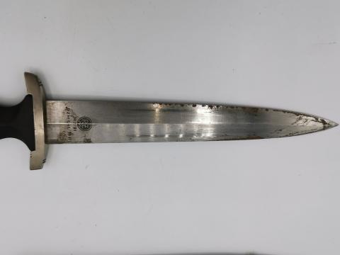 SS Enlisted Man's Dagger RZM M7/81 124/39 SS Karl Tiegel SS Dolch VERTICAL LEATHER HANGE ASSMANN original for sale