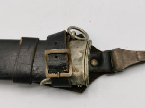 SS Enlisted Man's Dagger RZM M7/81 124/39 SS Karl Tiegel SS Dolch VERTICAL LEATHER HANGE ASSMANN original for sale