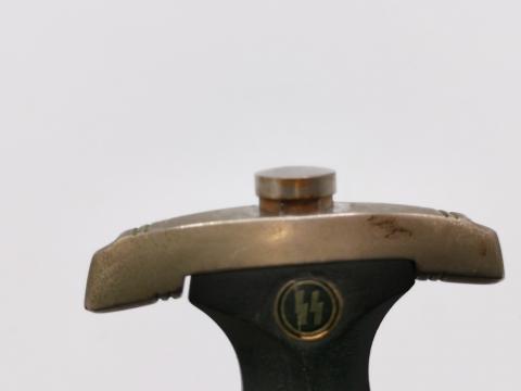 SS Enlisted Man's Dagger RZM M7/81 124/39 SS Karl Tiegel SS Dolch VERTICAL LEATHER HANGE ASSMANN original for sale