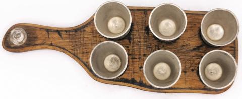 WW2 GERMAN NAZI original WAFFEN SS TOTENKOPF VODKA CUP silverware cap button m43 m42 overseas