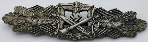 WW2 GERMAN NAZI CLOSE COMBAT CLASP BADGE AWARD SILVER authentic WW2 German Militaria