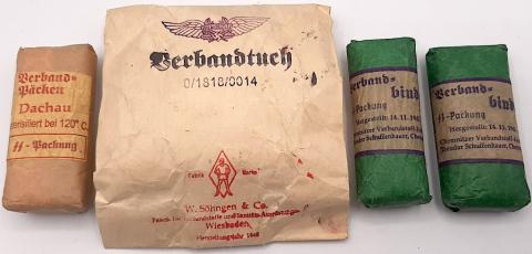 WW2 GERMAN NAZI CONCENTRATION CAMP DACHAU WAFFEN SS TOTENKOPF GUARD MEDICAL GEAR SS-PACKUNG + LUFTSCHUTZ