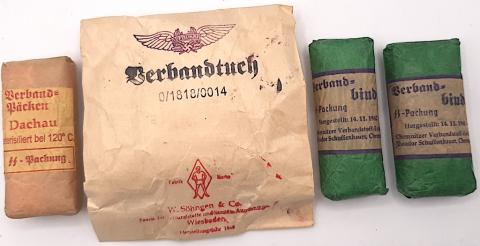 WW2 GERMAN NAZI CONCENTRATION CAMP DACHAU WAFFEN SS TOTENKOPF GUARD MEDICAL GEAR SS-PACKUNG + LUFTSCHUTZ