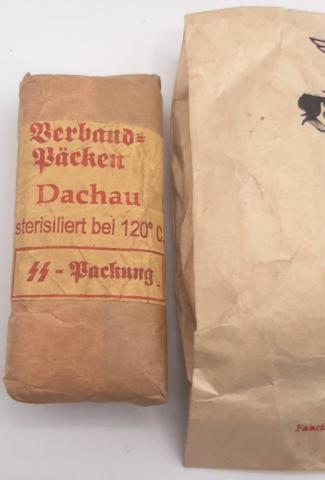 WW2 GERMAN NAZI CONCENTRATION CAMP DACHAU WAFFEN SS TOTENKOPF GUARD MEDICAL GEAR SS-PACKUNG + LUFTSCHUTZ