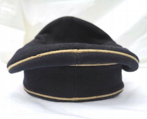 ORIGINAL CRUSHER WW2 GERMAN NAZI EARLY ALLGEMEINE BLACK SS NCO VISOR CAP RZM TAG