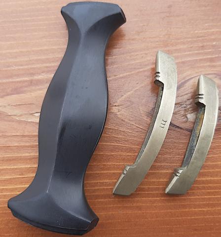 EARLY WAFFEN SS DAGGER GRIP CROSSGUARD SET DISTRICT GAU ENGRAVED