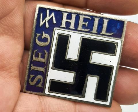 WW2 GERMAN NAZI EARLY WAFFEN SS NSDAP ADOLF HITLER THIRD REICH PARTISAN METAL PIN HEIL HITLER!