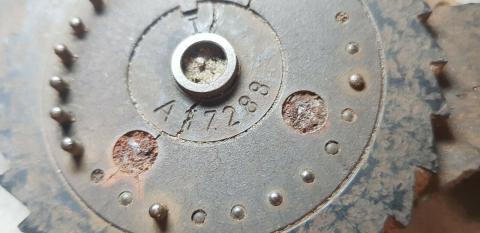 WW2 GERMAN NAZI EXTREMELY RARE LUFTWAFFE ENIGMA CYPHER MACHINE ROTOR GEAR WITH SERIAL NUMBER HISTORICAL ITEM
