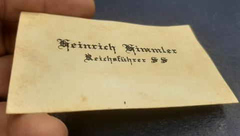 WW2 GERMAN NAZI WAFFEN SS HEINRICH HIMMLER ORIGINAL BUSINESS VISIT CARD