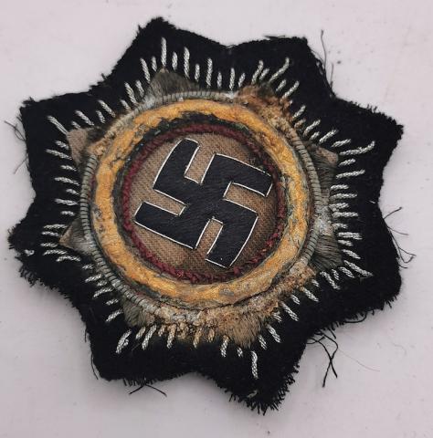 WW2 GERMAN NAZI GERMAN CROSS IN CLOTH BADGE MEDAL AWARD PATCH ORIGINAL FOR SALE DEALER MILITARIA