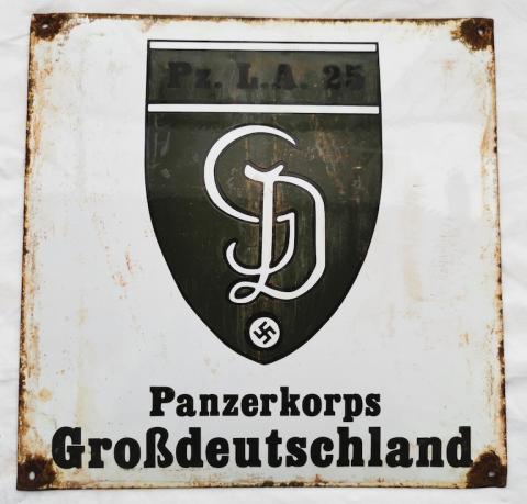 WW2 GERMAN NAZI GROSSDEUTSCHLAND PANZER KORPS DIVISION FROM HERMANN GORING WERK FABRIK WALL SIGN