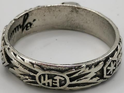 WW2 GERMAN NAZI HIMMLER HONOUR WAFFEN SS SKULL RING RUNES TOTENKOPF