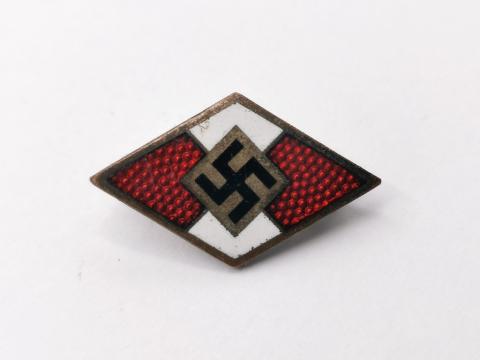 WW2 GERMAN NAZI HITLER YOUTH HJ DJ MEMBERSHIP PIN BY ZIMMERMANN RZM M1/72